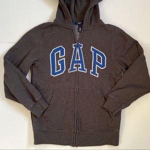 GAP Kids Full Zip Hoodie Sweatshirt Spell-out sz XL 12